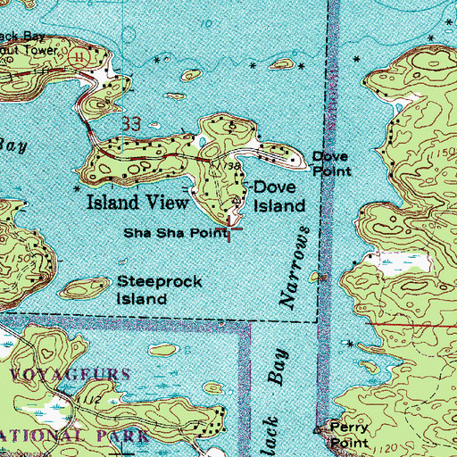 Topographic Map of Sha Sha Point, MN