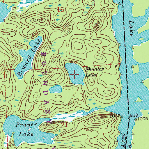 Topographic Map of Shadow Lake, MN