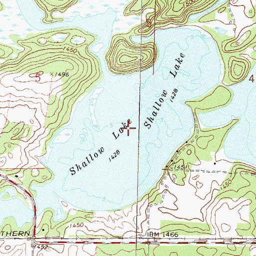 Topographic Map of Shallow Lake, MN
