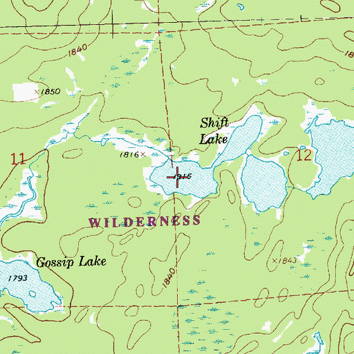 Topographic Map of Shift Lake, MN