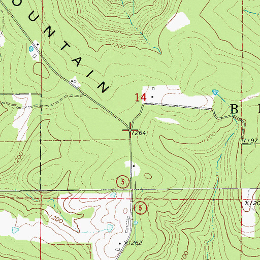Topographic Map of Bluetip (historical), AR