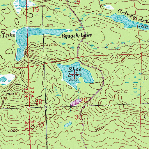 Topographic Map of Shoe Lake, MN