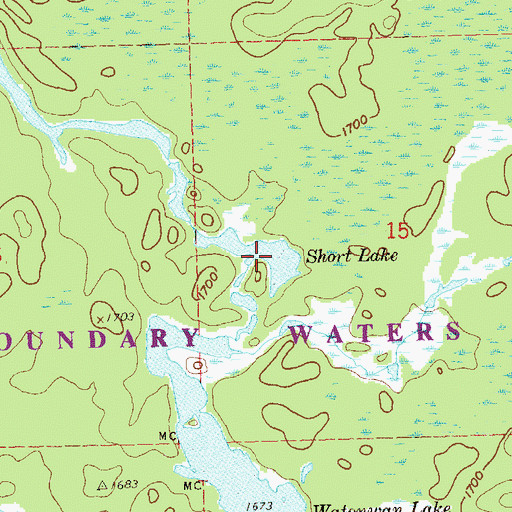 Topographic Map of Short Lake, MN