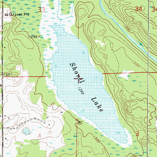 Topographic Map of Shovel Lake, MN