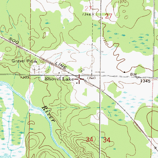 Topographic Map of Shovel Lake, MN