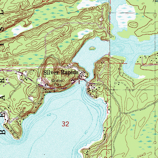 Topographic Map of Silver Rapids, MN