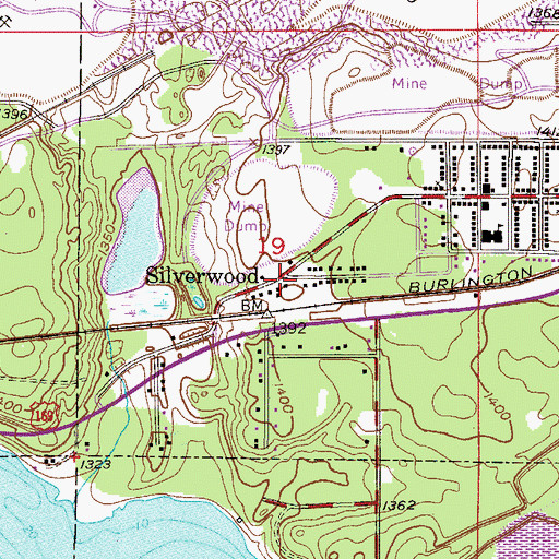 Topographic Map of Silverwood, MN