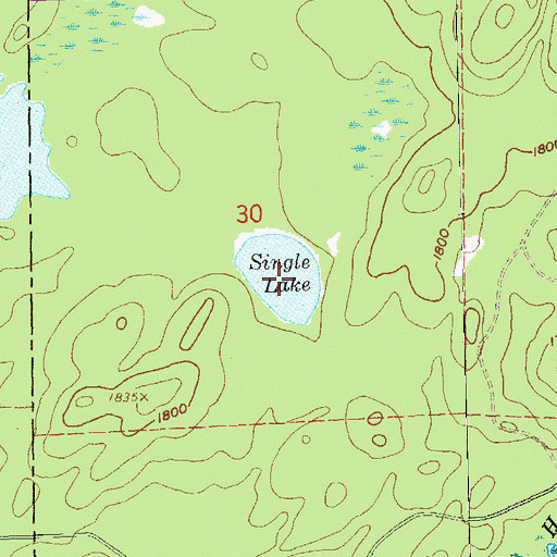 Topographic Map of Single Lake, MN