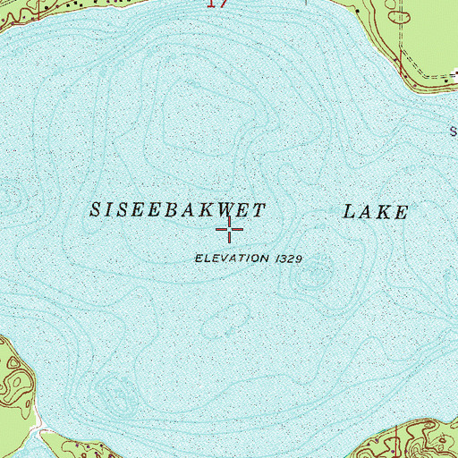 Topographic Map of Siseebakwet Lake, MN