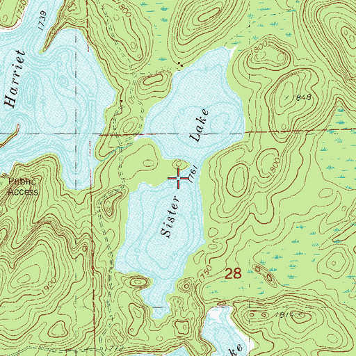 Topographic Map of Sister Lake, MN