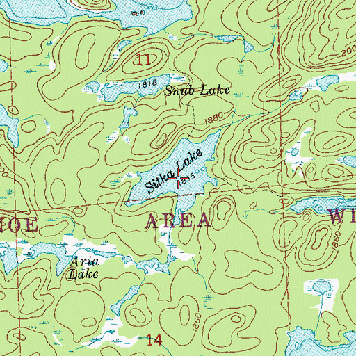 Topographic Map of Sitka Lake, MN