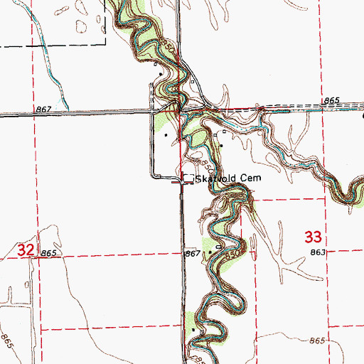 Topographic Map of Skatvold Cemetery, MN