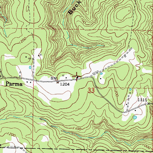 Topographic Map of Four Square Church, AR