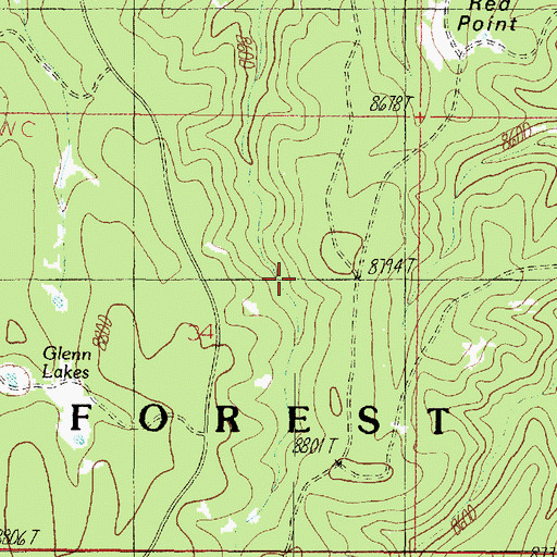 Topographic Map of Kaibab Plateau, AZ