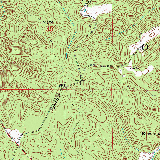 Topographic Map of Hedges (historical), AR