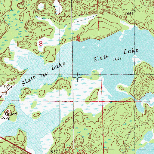 Topographic Map of Slate Lake, MN