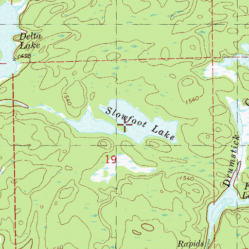 Topographic Map of Slowfoot Lake, MN