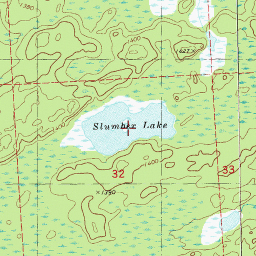 Topographic Map of Slumber Lake, MN