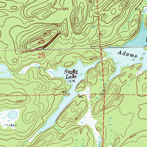 Topographic Map of Smite Lake, MN