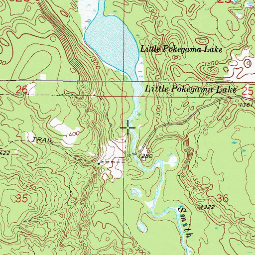 Topographic Map of Smith Creek, MN