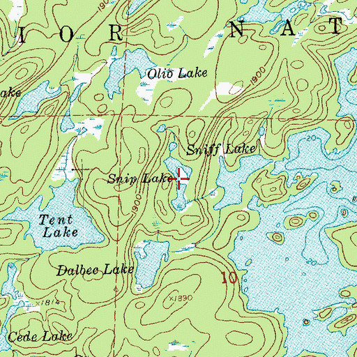 Topographic Map of Snip Lake, MN