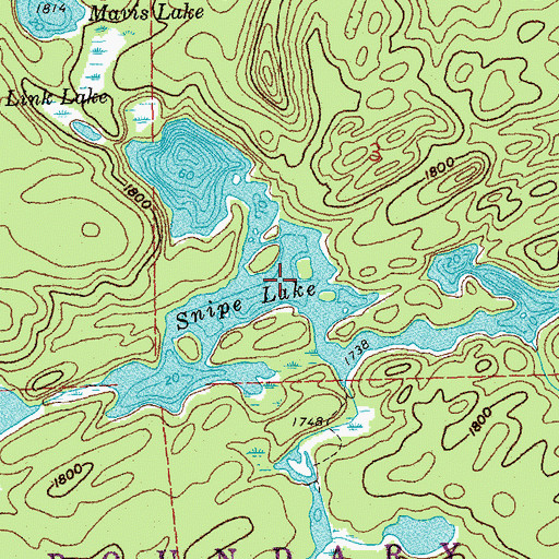 Topographic Map of Snipe Lake, MN