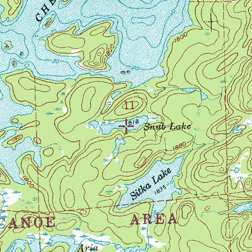 Topographic Map of Snub Lake, MN