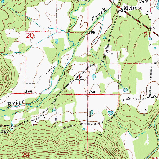 Topographic Map of Melrose School (historical), AR