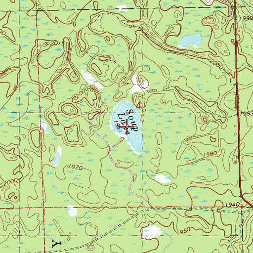 Topographic Map of Soap Lake, MN