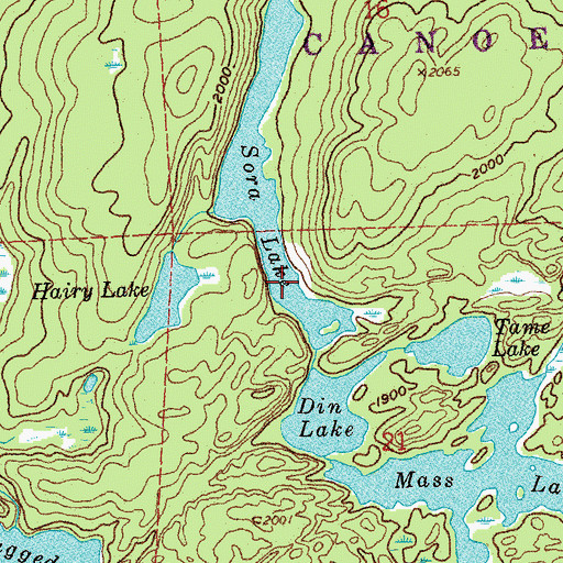 Topographic Map of Sora Lake, MN