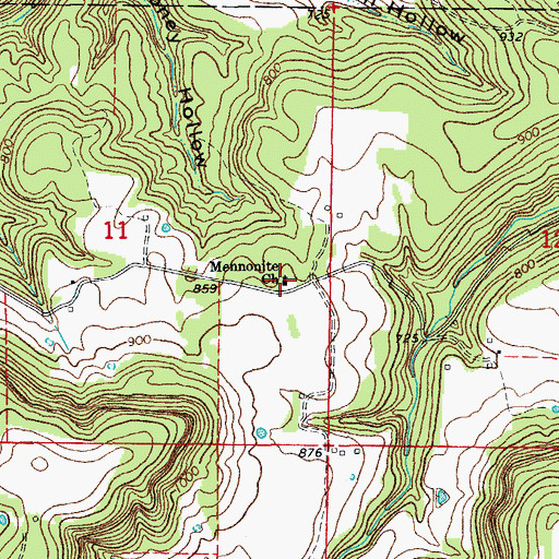 Topographic Map of Mennonite Church, AR