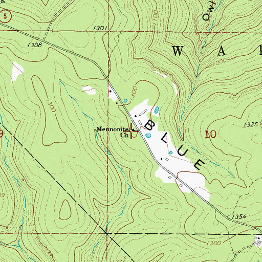 Topographic Map of Mennonite Church, AR