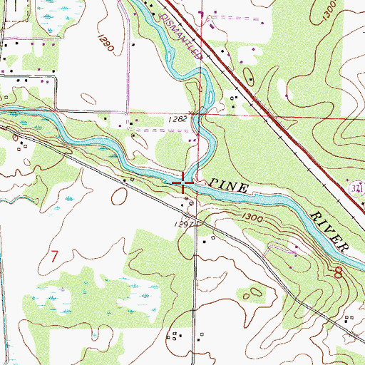 Topographic Map of South Fork Pine River, MN