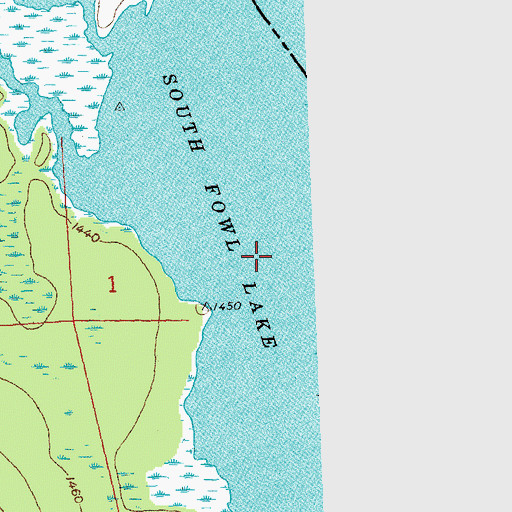 Topographic Map of South Fowl Lake, MN