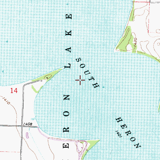 Topographic Map of South Heron Lake, MN