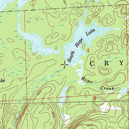 Topographic Map of South Hope Lake, MN