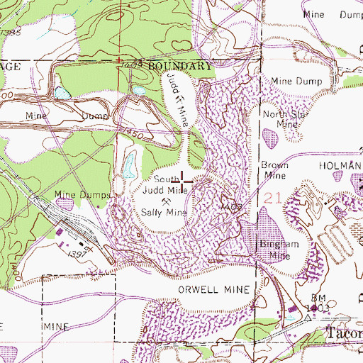 Topographic Map of South Judd Mine, MN