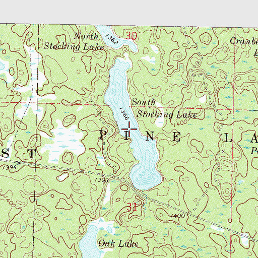 Topographic Map of South Stocking Lake, MN