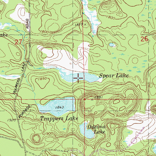 Topographic Map of Spear Lake, MN