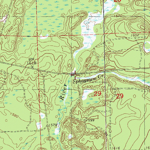 Topographic Map of Sphagnum Creek, MN