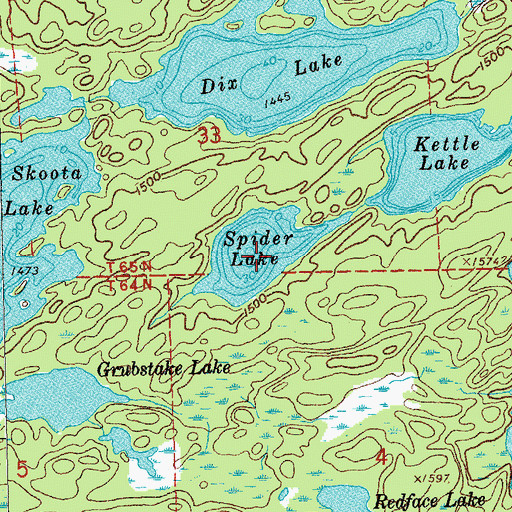 Topographic Map of Spider Lake, MN