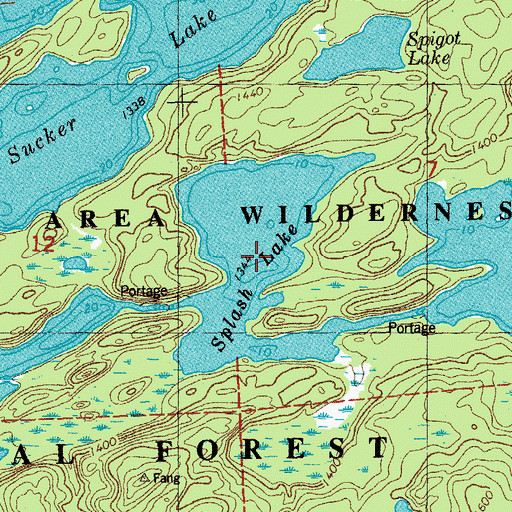 Topographic Map of Splash Lake, MN