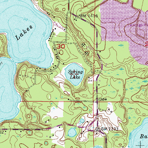 Topographic Map of Spring Lake, MN