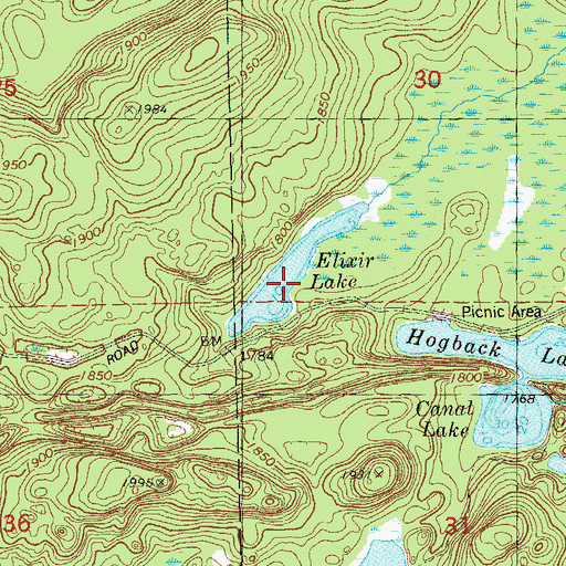 Topographic Map of Elixir Lake, MN