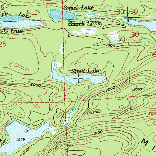 Topographic Map of Spud Lake, MN