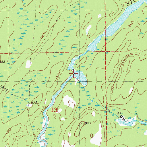 Topographic Map of Spur End Creek, MN