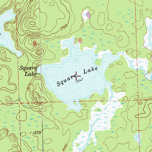 Topographic Map of Square Lake, MN