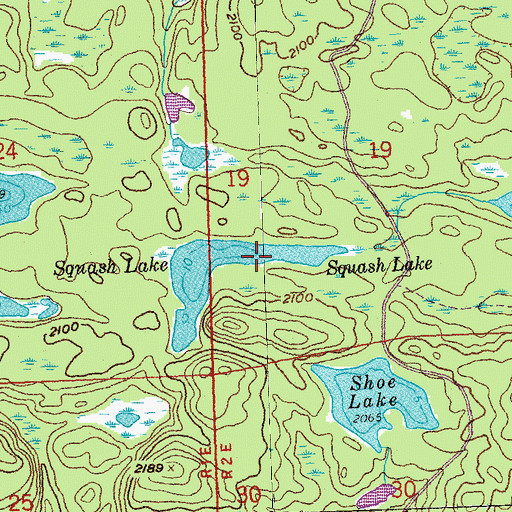 Topographic Map of Squash Lake, MN
