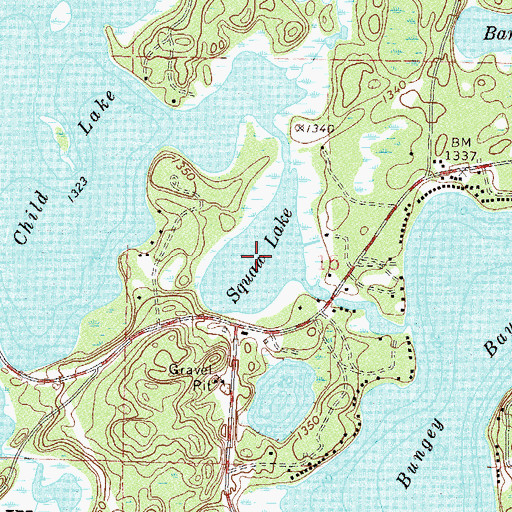 Topographic Map of Little Woman Lake, MN