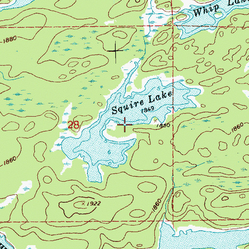 Topographic Map of Squire Lake, MN